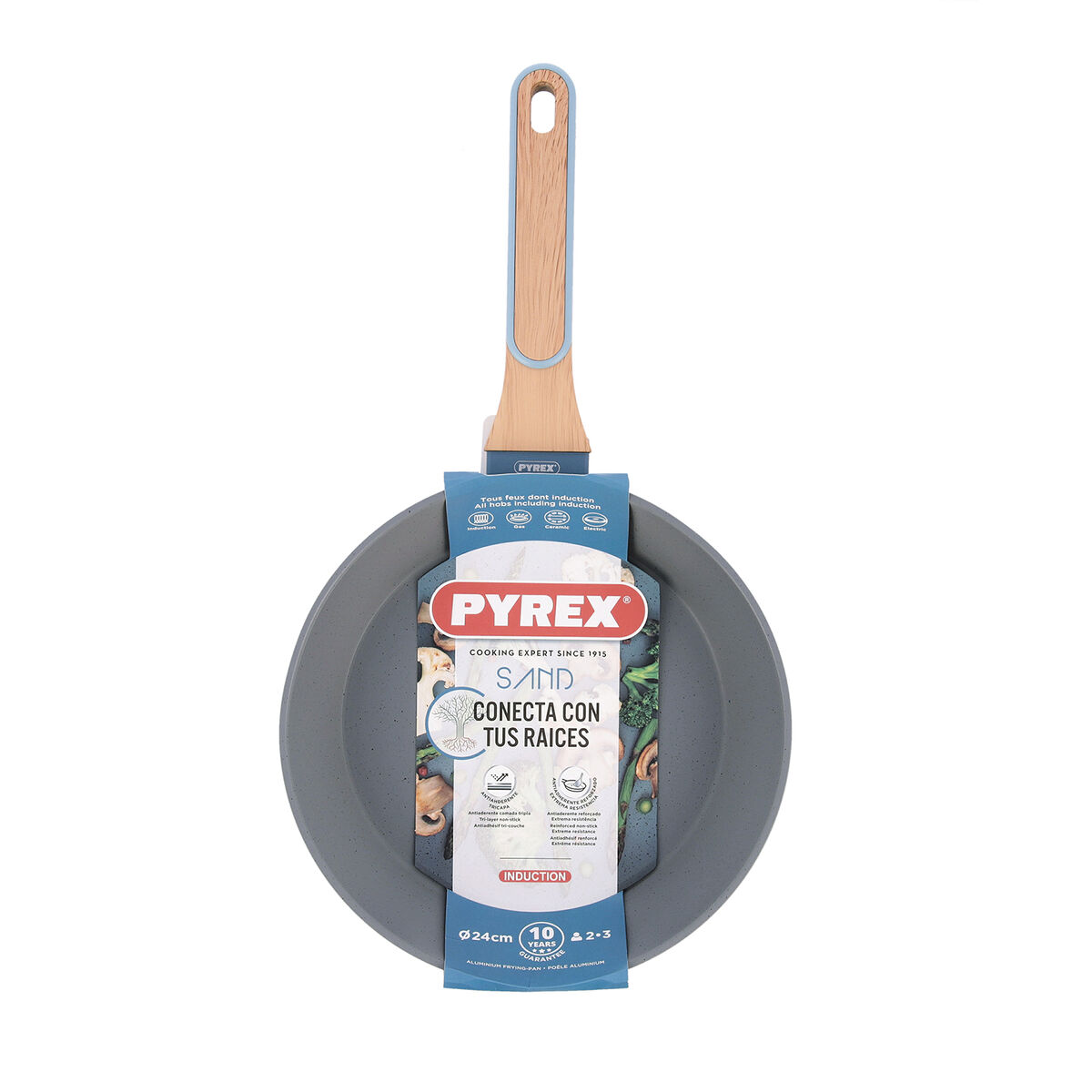 Panne Pyrex Sand Herdet aluminium Blå 24 cm